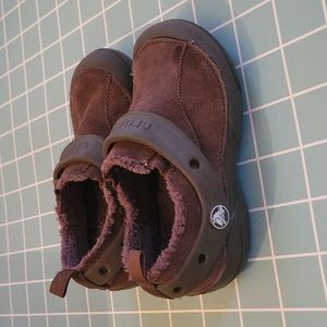 Crocs Dawson Brown Suede Slip On lined 11